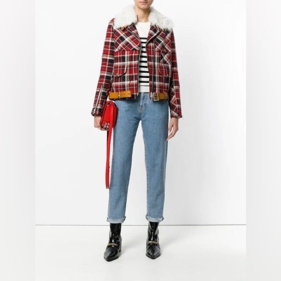 Rag and Bone Etiene Shearling Plaid Coat - Picture 2 of 4